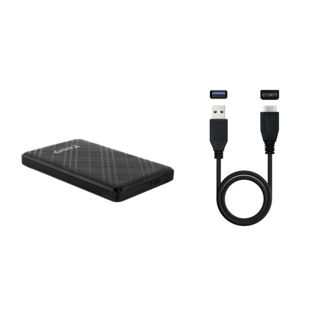 TooQ - Caja Externa para Discos de 2,5” HDD/SSD, Negro