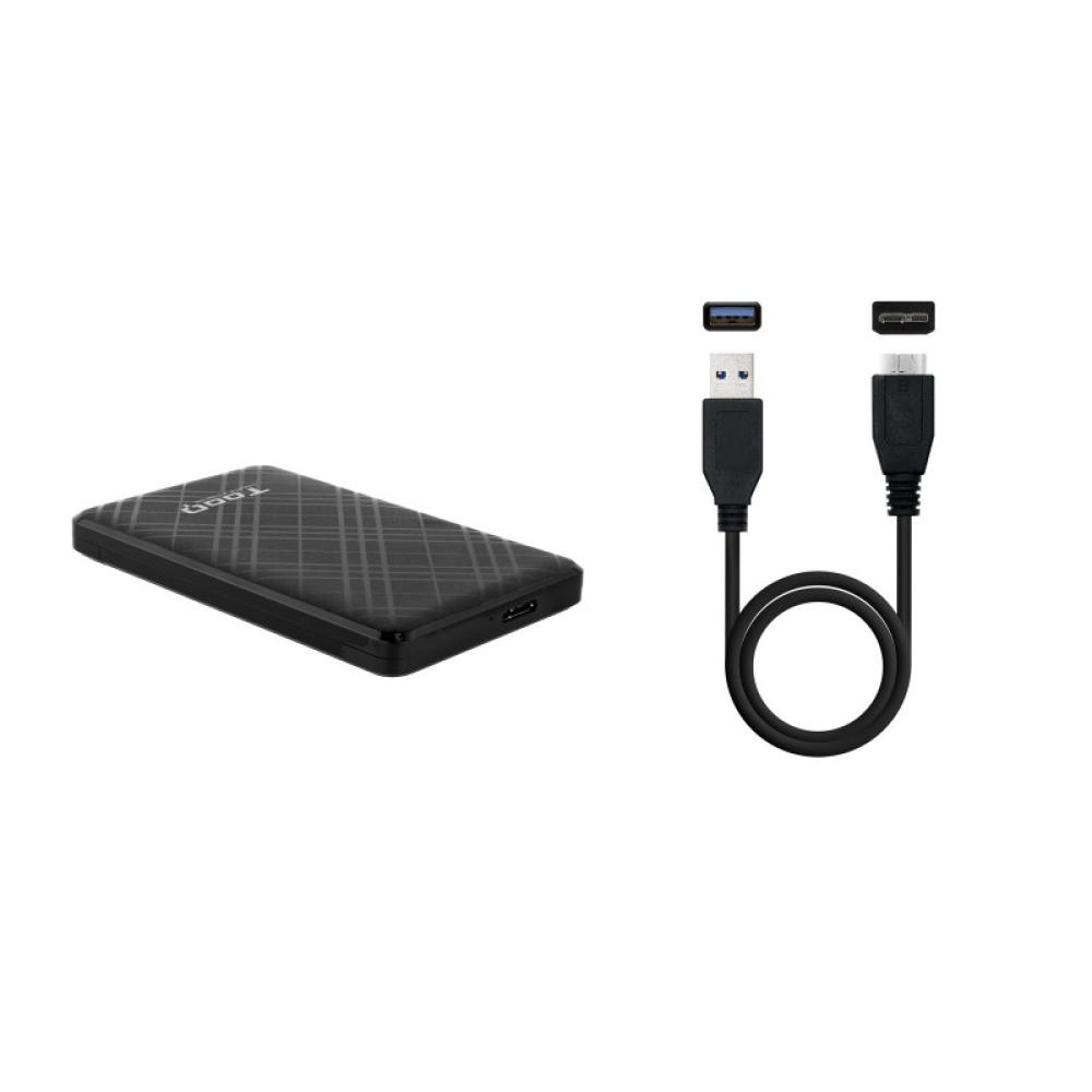 TooQ - Caja Externa para Discos de 2,5” HDD/SSD, Negro
