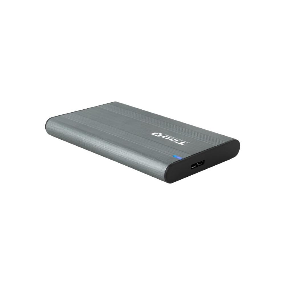 TooQ - Caja Externa para Discos de 2,5” HDD/SSD, Gris
