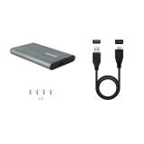 TooQ - Caja Externa para Discos de 2,5” HDD/SSD, Gris