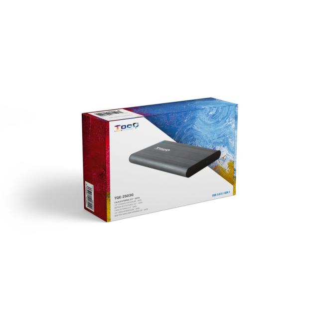 TooQ - Caja Externa para Discos de 2,5” HDD/SSD, Gris