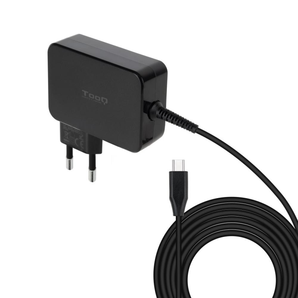 TooQ - Cargador de portátil GAN USB-C PD3.0 90W, Negro