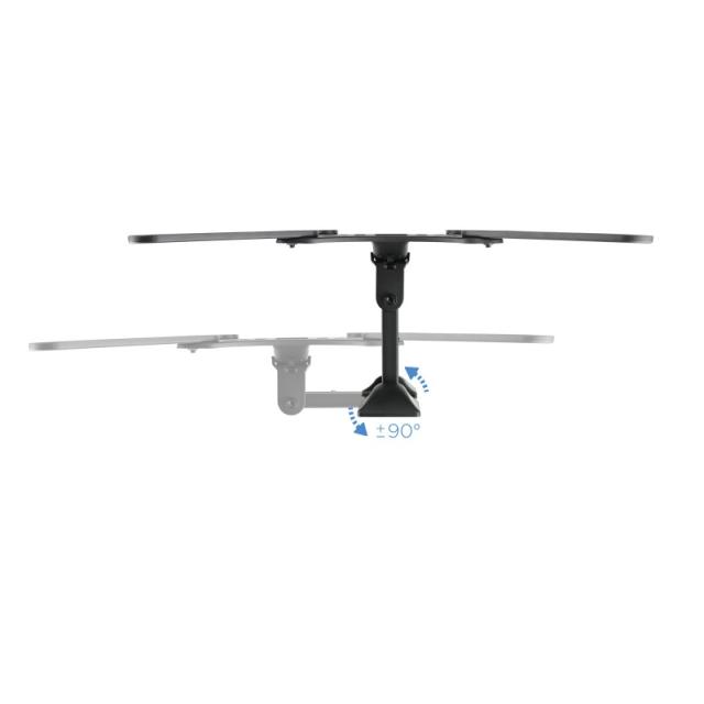 TooQ - Soporte Giratorio e Inclinable para Monitor / TV LCD, Plasma de 23”- 55”, con Dos Pivotes, Negro