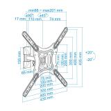 TooQ - Soporte Giratorio e Inclinable para Monitor / TV LCD, Plasma de 23”- 55”, con Dos Pivotes, Negro