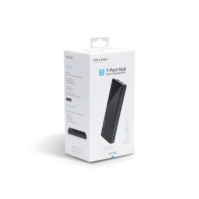 TP-Link - UH720 hub de interfaz USB 3.2 Gen 1 (3.1 Gen 1) Micro-B 5000 Mbit/s Negro