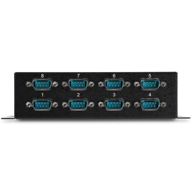 StarTech.com - Adaptador Hub Concentrador USB a 8 Puertos Serie RS232 Industrial Montaje en Pared Riel DIN