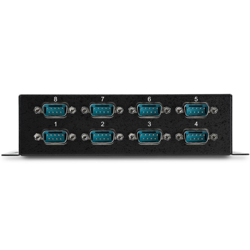 StarTech.com - Adaptador Hub Concentrador USB a 8 Puertos Serie RS232 Industrial Montaje en Pared Riel DIN