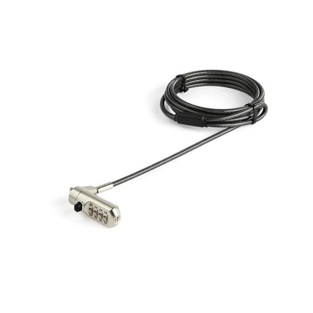StarTech.com - Cable de 2m de Seguridad para Ordenador Portátil - con Candado - para Ranura Nano - de Combinación