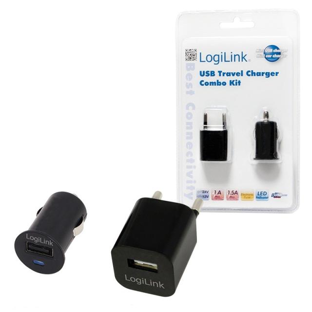 LogiLink - PA0076 adaptador e inversor de corriente Auto/Interior Negro