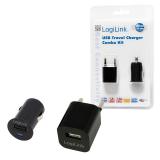 LogiLink - PA0076 adaptador e inversor de corriente Auto/Interior Negro