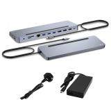 i-tec - USB-C Metal Ergonomic 3x 4K Display Docking Station with Power Delivery 100 W + Universal Charger 100 W