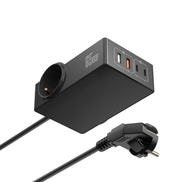 Ewent - EW3992 base múltiple 1,5 m 2 salidas AC Interior Negro