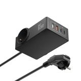 Ewent - EW3992 base múltiple 1,5 m 2 salidas AC Interior Negro