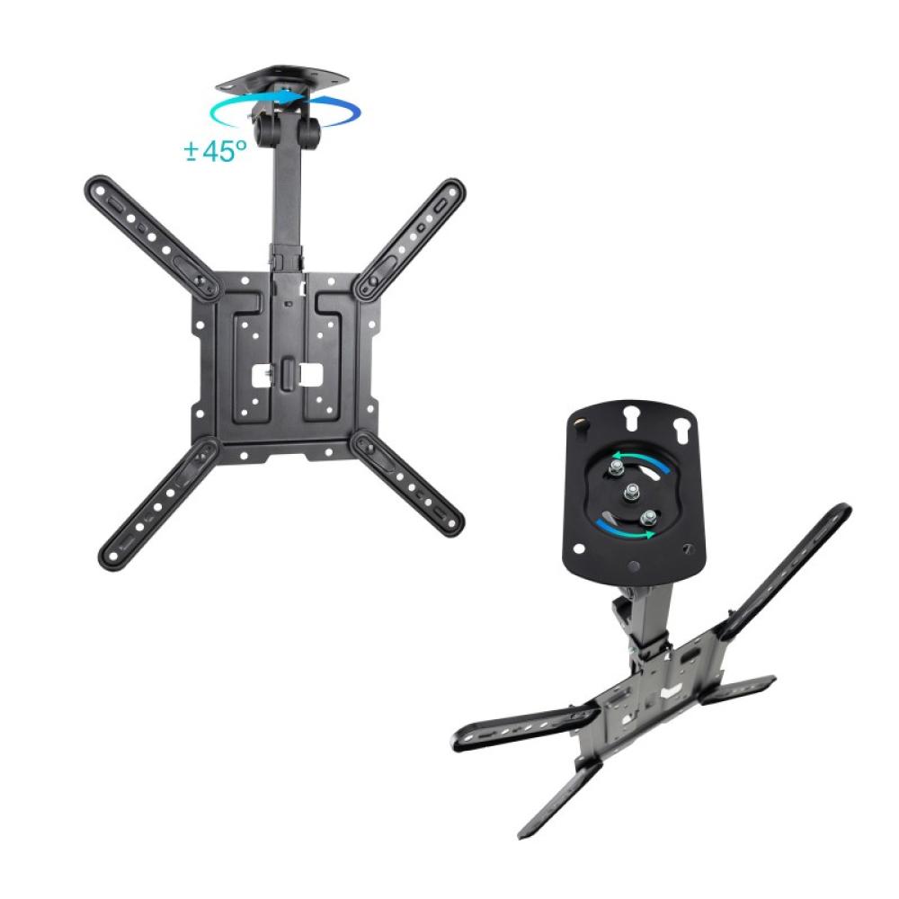 TooQ - Soporte de Techo para Pantallas 23"-55", Negro