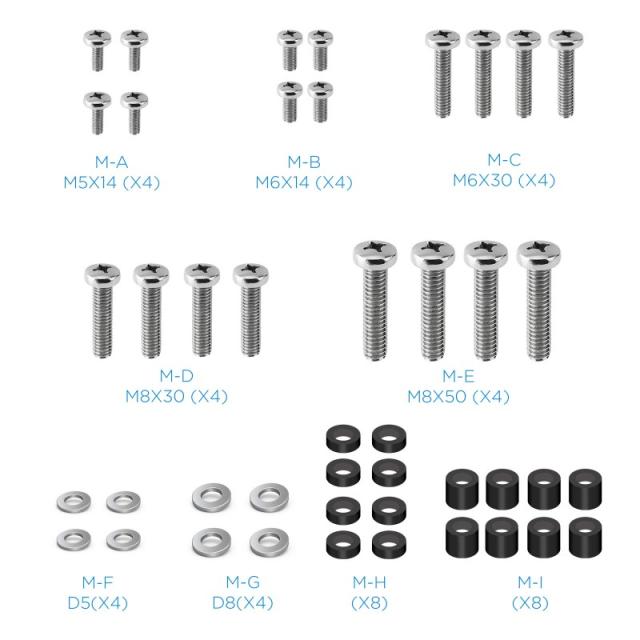 TooQ - Soporte de Techo para Pantallas 23"-55", Negro