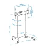 TooQ - LUX Soporte de Suelo con Ruedas y Regulación Eléctrica de Altura para Pantallas 55"-100", Negro