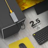 AISENS - Conversor USB3.2 Gen1 USB-A+USB-C a Ethernet 2.5G 10/100/1000/2500 Mbps, Gris, 15cm