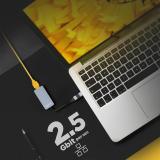 AISENS - Conversor USB3.2 Gen1 USB-A+USB-C a Ethernet 2.5G 10/100/1000/2500 Mbps, Gris, 15cm