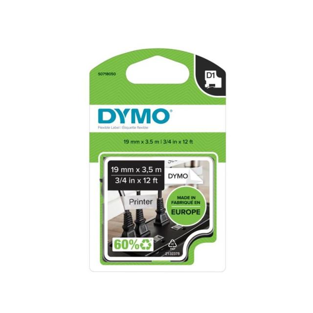 DYMO - D1 - Etiquetas Durable - Negro sobre blanco - 19mm x 5.5m - S0718050