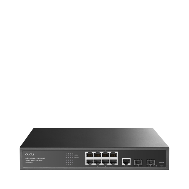 Cudy - GS2008S2 switch Gestionado L2 Gigabit Ethernet (10/100/1000) 1U Negro