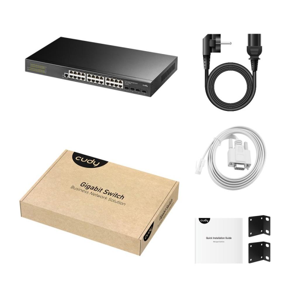 Cudy - GS2024S2 switch Gestionado L2/L3 Gigabit Ethernet (10/100/1000) 1U Negro