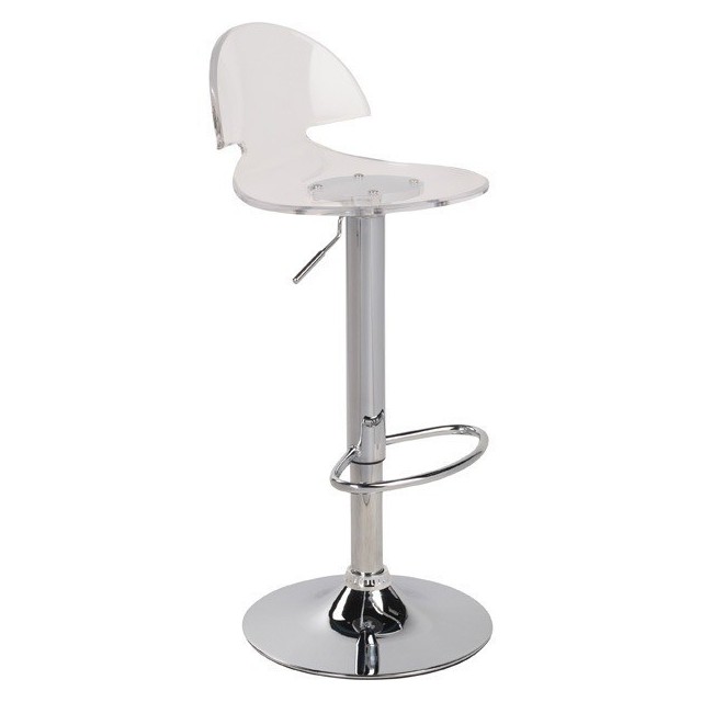 Taburete BOW ( L ), cromado, acrÃ­lico transparente