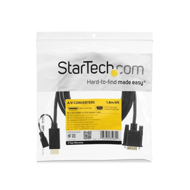 StarTech.com - Cable de 3m Conversor Activo HDMI a VGA - Adaptador 1920x1200 1080p