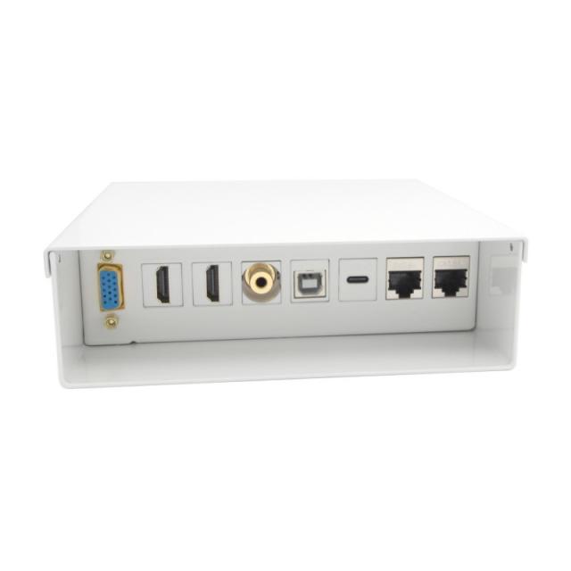 AISENS - Caja de Conexiones VGA+JACK3.5+2xHDMI+1xUSB-C+1xUSB-B+2xRJ45 Cat.6A STP, Blanco