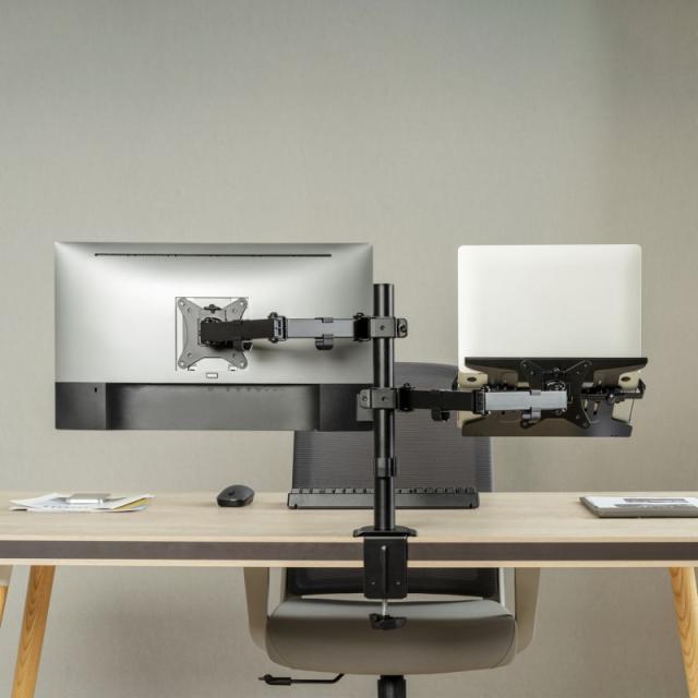 AISENS - Soporte de Mesa Giratorio e Inclinable para Portatil y Monitor/TV 9Kg de 17-32, Negro