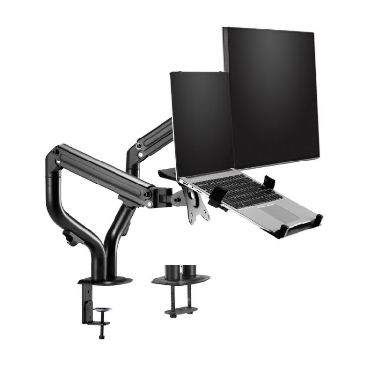 AISENS - Soporte de Mesa Contrapeso Giratorio e Inclinable para Portatil y Monitor/TV 8Kg de 17-32, Negro