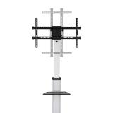 AISENS - Floor Stand with Wheel, DVD Tray for Monitor/TV 50Kg from 37-86, Black-Silver