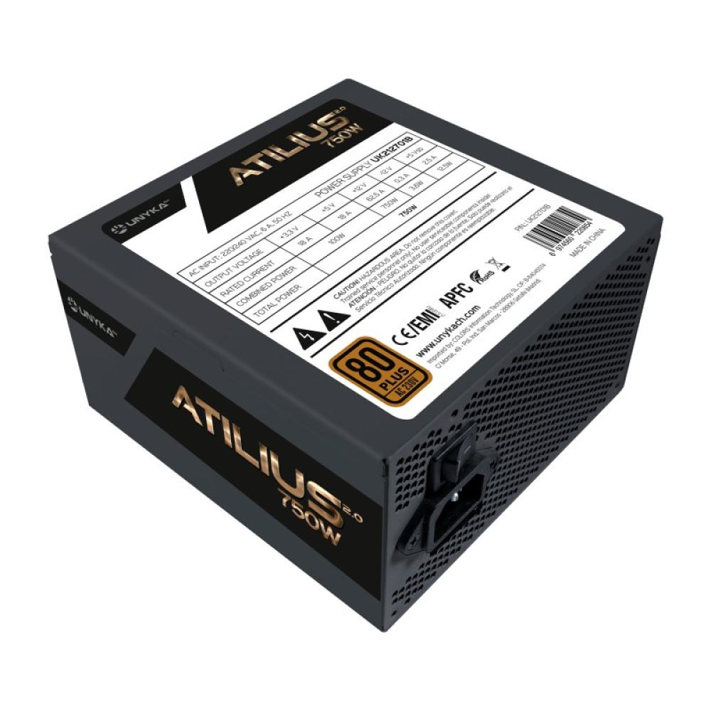 UNYKAch - ATX Atilius 2.0 Black 750W 80+ Bronze unidad de fuente de alimentación 20+4 pin ATX Negro