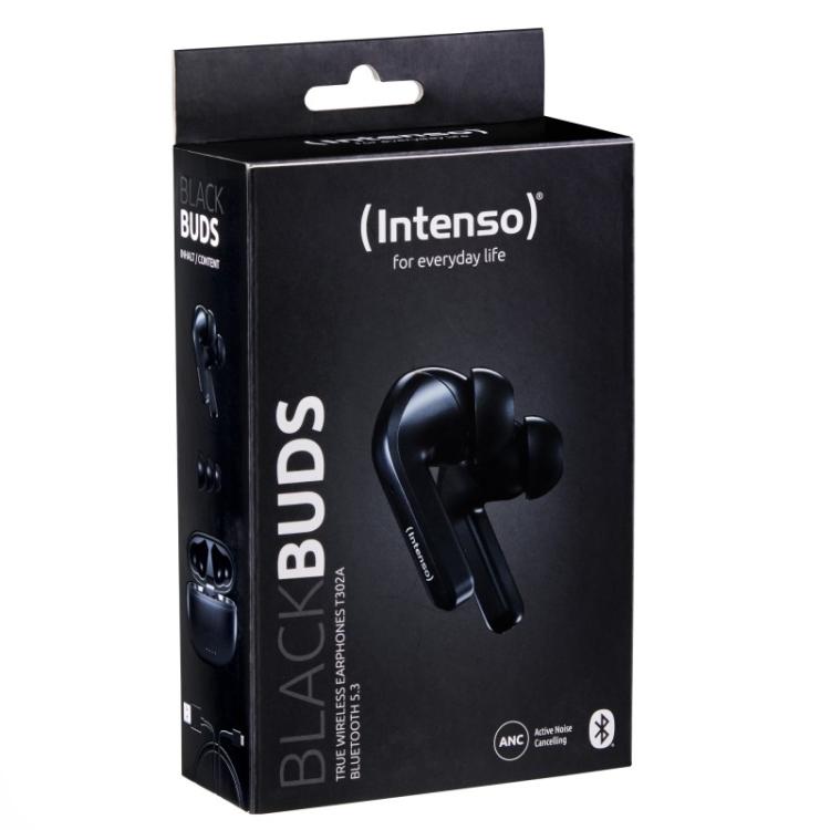 Intenso - Black Buds T300A Auriculares True Wireless Stereo (TWS) Dentro de oído Llamadas/Música/Deporte/Uso diario USB Tipo C B