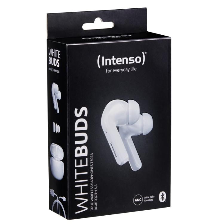 Intenso - White Buds T302A Auriculares True Wireless Stereo (TWS) Dentro de oído Llamadas/Música/Deporte/Uso diario USB Tipo C B