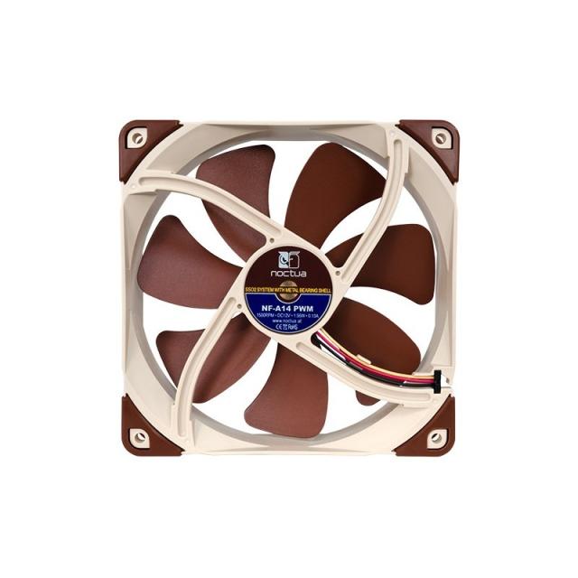 Noctua - NF-A14 PWM sistema de refrigeración para ordenador Carcasa del ordenador Ventilador 14 cm Marrón