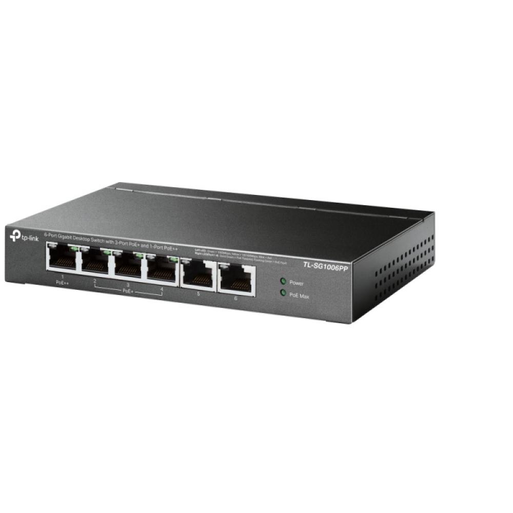 TP-Link - TL-SG1006PP switch No administrado Gigabit Ethernet (10/100/1000) Energía sobre Ethernet (PoE) Gris