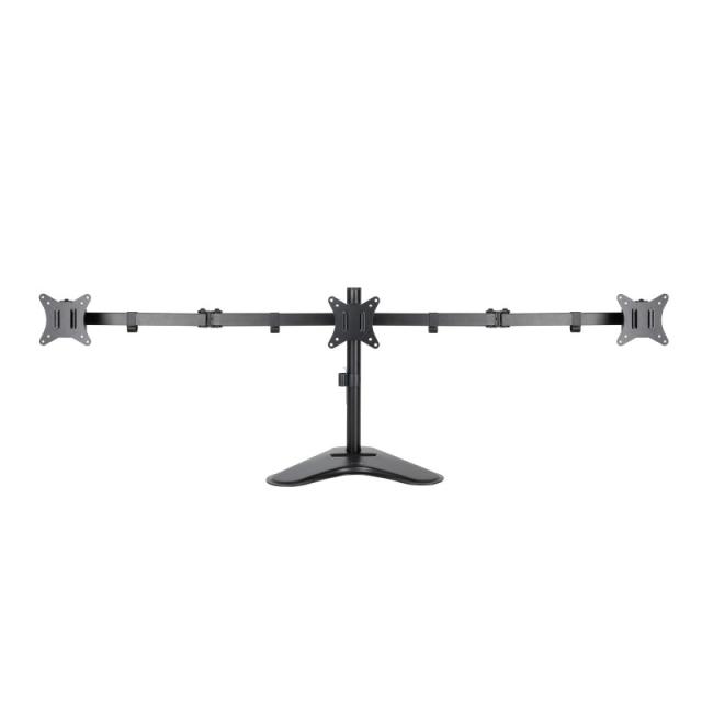 TooQ - Soporte de Mesa para 3 Pantallas 17"-27", Negro