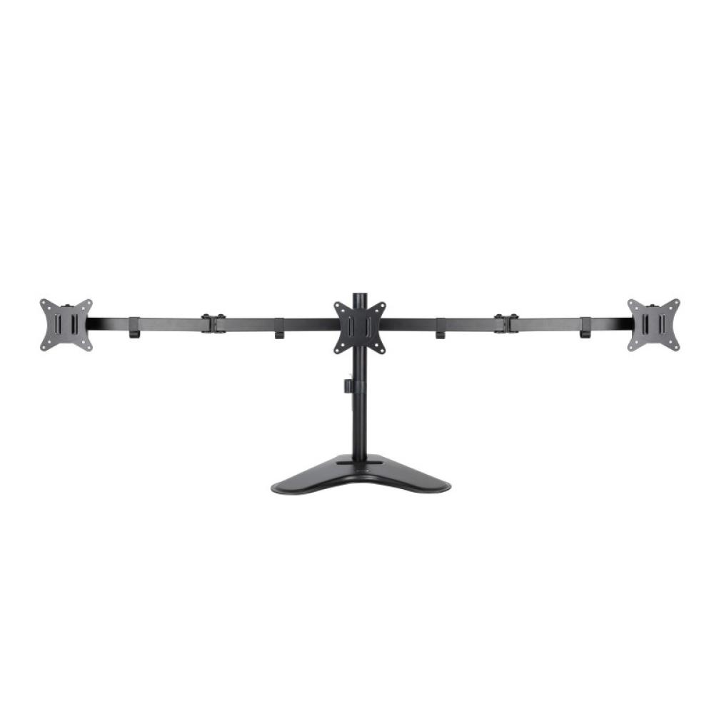 TooQ - Soporte de Mesa para 3 Pantallas 17"-27", Negro