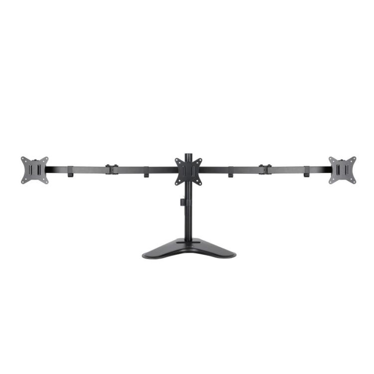 TooQ - Soporte de Mesa para 3 Pantallas 17"-27", Negro