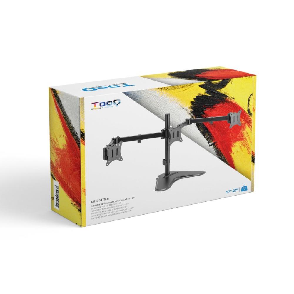 TooQ - Soporte de Mesa para 3 Pantallas 17"-27", Negro