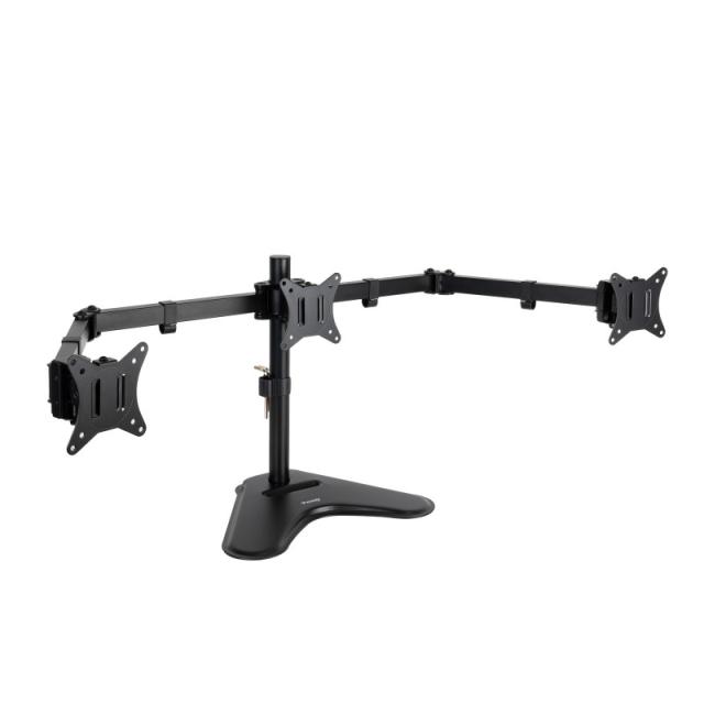 TooQ - Soporte de Mesa para 3 Pantallas 17"-27", Negro