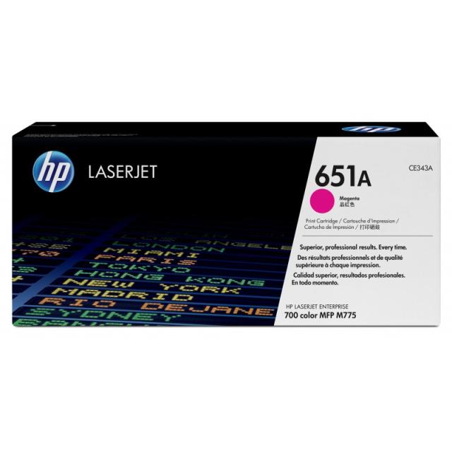 HP - Cartucho de tóner original LaserJet 651A magenta