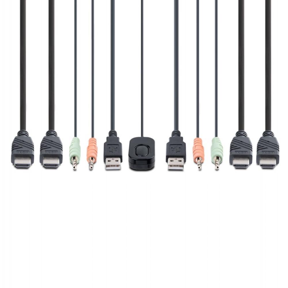 StarTech.com - C2-DH46-UA2-CBL-KVM interruptor KVM Negro