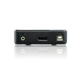 ATEN - Switch KVM DisplayPort/Audio USB de 2 puertos (compatible con 4K, cables incluidos)