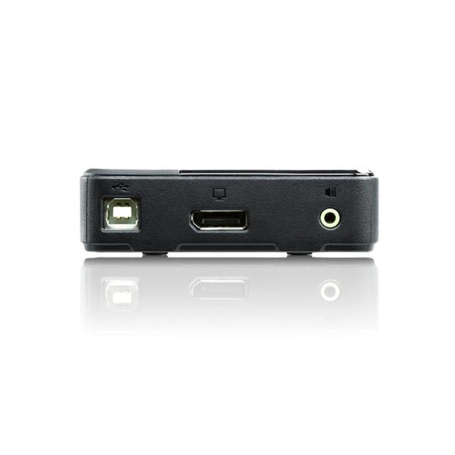ATEN - Switch KVM DisplayPort/Audio USB de 2 puertos (compatible con 4K, cables incluidos)