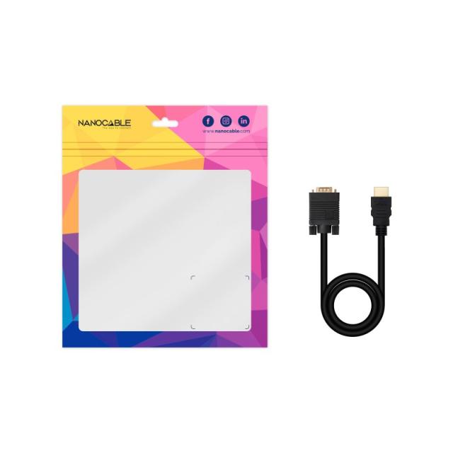 Nanocable - Cable Conversor HDMI a VGA, 1.8 m, Negro