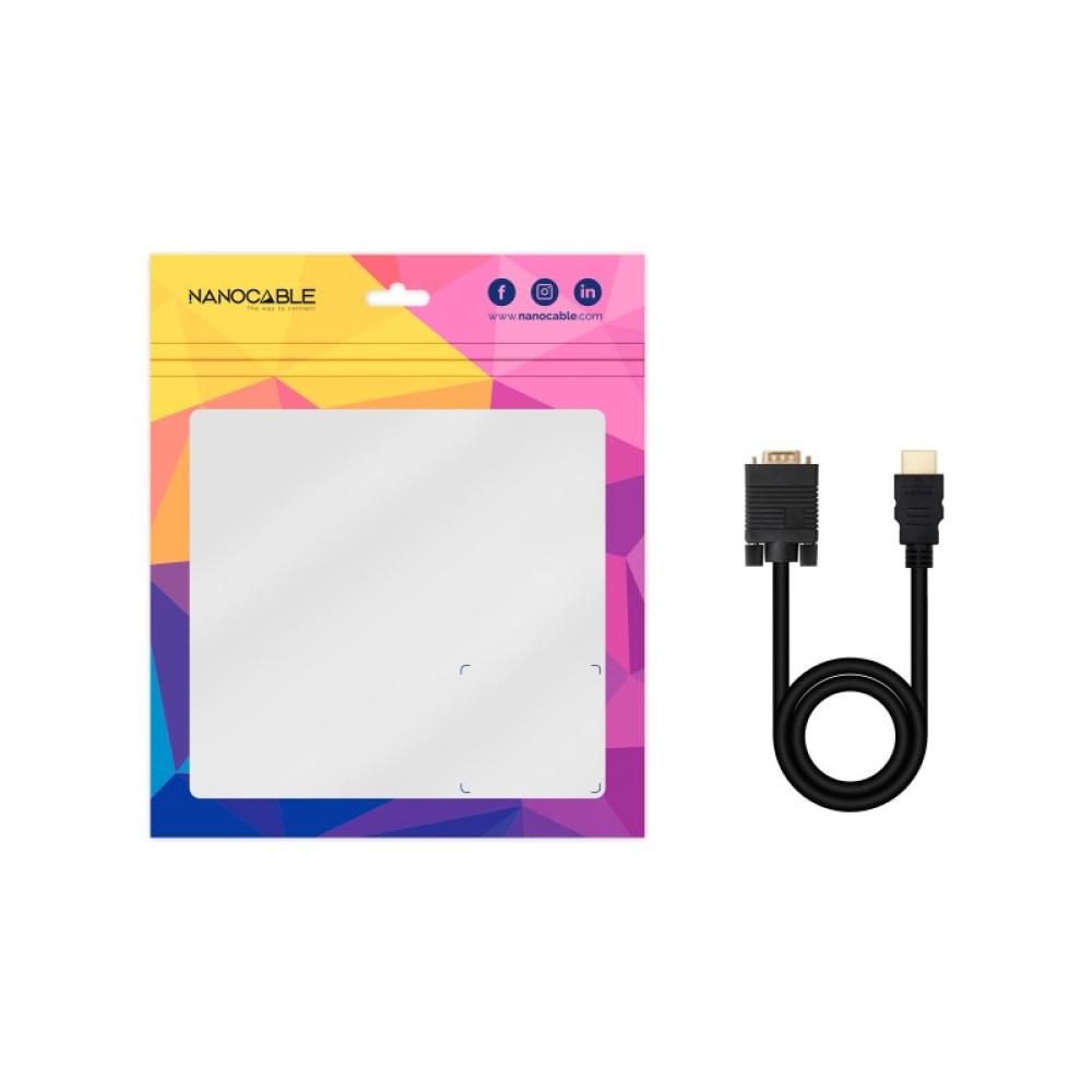 Nanocable - Cable Conversor HDMI a VGA, 1.8 m, Negro