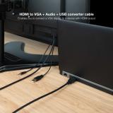 Nanocable - Cable Conversor HDMI a VGA+Audio+USB, 1.8 m, Negro