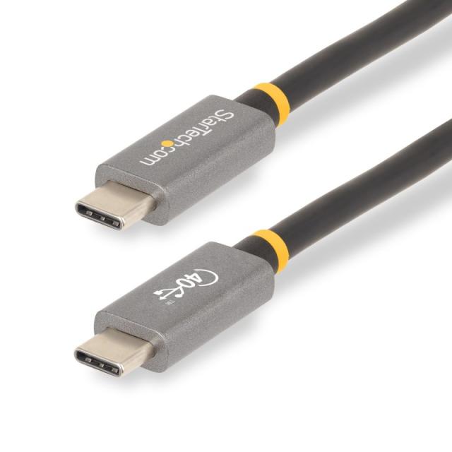 StarTech.com - Cable USB4 de 1m - Cable USB-C Certificado USB-IF 40Gbps - Cable USB Tipo C - Power Delivery PD de 100W 5A - Modo