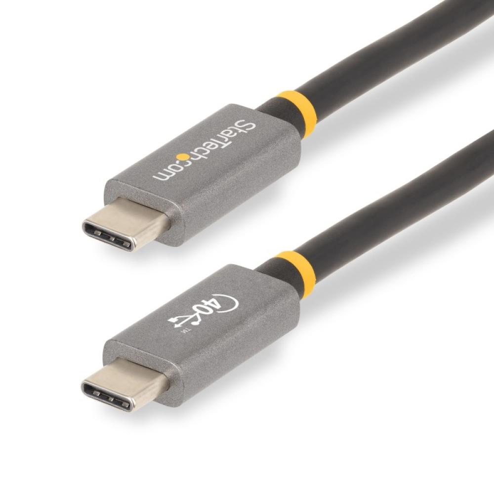 StarTech.com - Cable USB4 de 1m - Cable USB-C Certificado USB-IF 40Gbps - Cable USB Tipo C - Power Delivery PD de 100W 5A - Modo